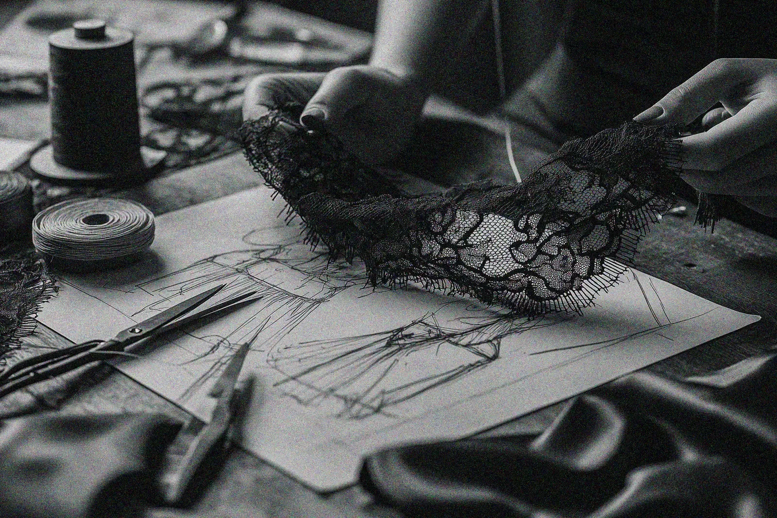 Lavorazione del pizzo in atelier